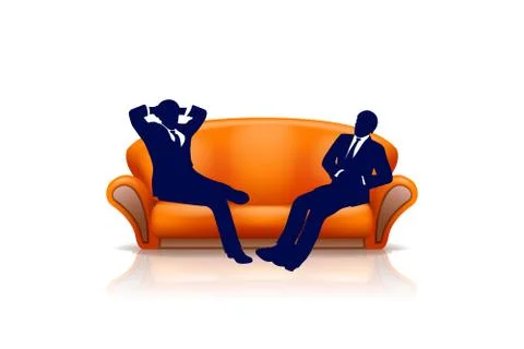 Sofa5 with two men Stock Illustration