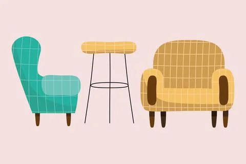Sofas and table livingroom Stock-Illustration