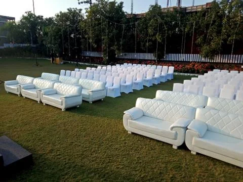 Sofa's arrange in wedding event Stock Photos