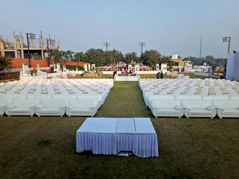 Sofa's arrange in wedding event Stock Photos