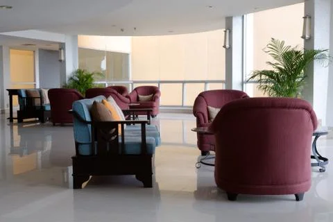 Sofas in lounge Stock Photos