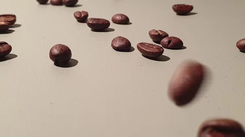 Сoffee beans fall. Roasted coffee beans. Stock Footage 101401869