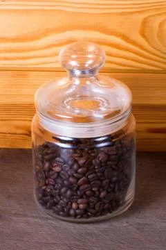 Сoffee beans in a jar Stock Photos