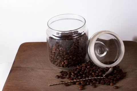 Сoffee beans in a jar Stock Photos