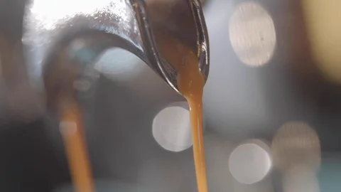  Сoffee machine pours coffee close-up Stock Footage 117535764