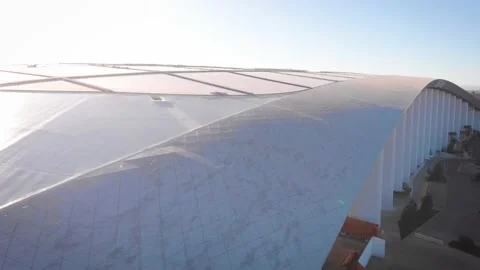 SoFi Stadium Canopy and Open Entrance, Inglewood 4K Orbit Stock Footage 148507047