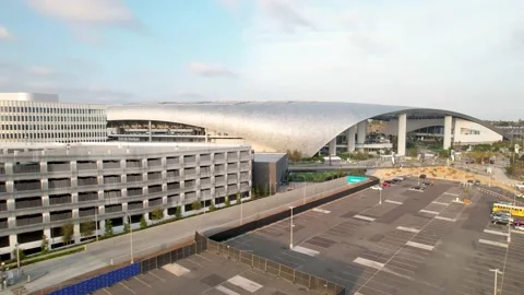 SoFi Stadium Canopy and Parking Structure, 4K Stock Footage 167144379