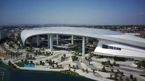 SoFi Stadium Close Up Fly Over 動画素材 160426512