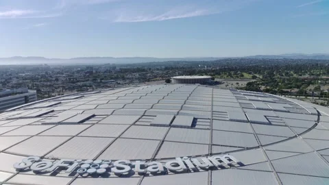 SoFi Stadium Fly Over 2 Stock Footage 203978666