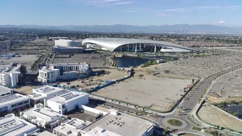 SoFi Stadium Fly Over 3 Stock Footage 203979695