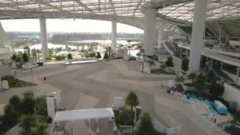 SoFi Stadium Open Concourse and Plaza, 4K Stock Footage 167144339