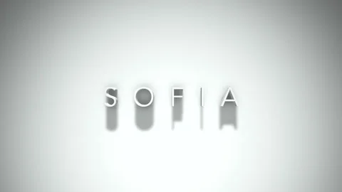 Sofia 3D title animation with shadows on a white background Stock Footage 296002179
