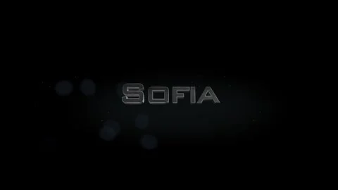 Sofia 3D title metal text on black alpha channel background Stock Footage 258118686