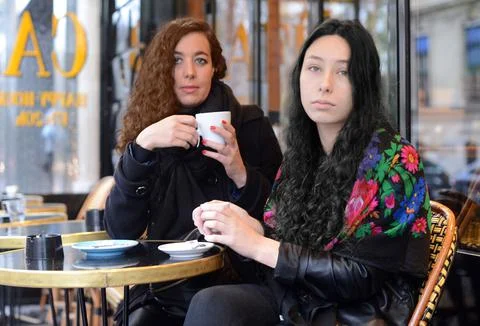 Sofia Bejali(left) And Barbara Serpentini The Two Women Who Escaped With Their L Foto stock