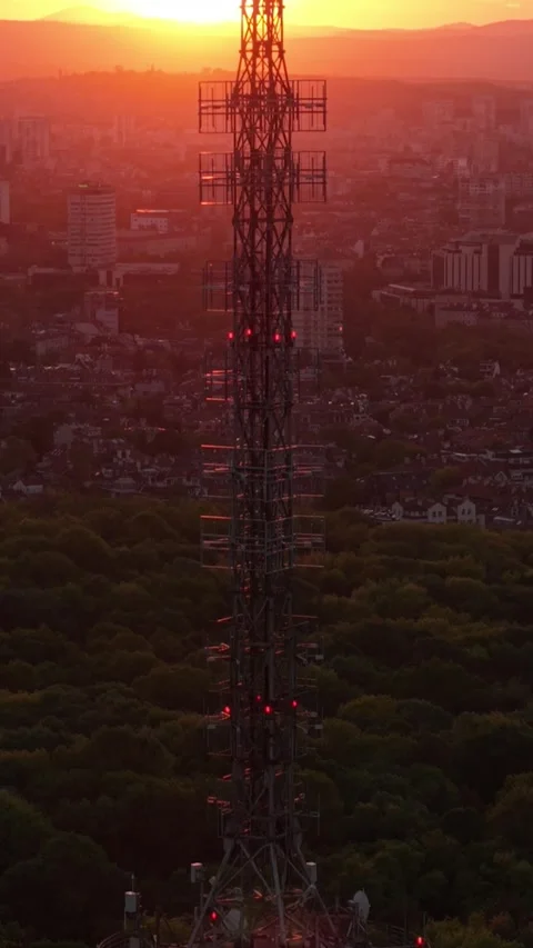 Sofia, Bulgaria-05 05 2025:Cinematic Aerial View of Sofia Bulgaria at Sunset TV Stock Footage 336246779