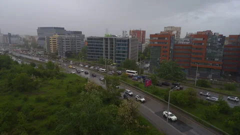 Sofia, Bulgaria - 05/14/2024: Time-lapse of cars in a heavy traffic jam at Stock Footage 276135960