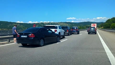 Sofia, Bulgaria - 06 30 2023: Accident on the road involving many cars Video stock 245223545