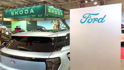 Sofia, Bulgaria - 10/25/2024: Rear view of Ford Explorer. Brand names of Stock Footage 292047962
