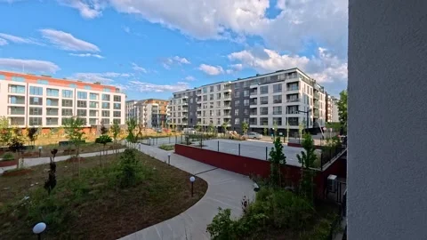 Sofia, Bulgaria - 11.07.2025, Residential complex Malinova Dolina quarter in Stock Footage 317104507