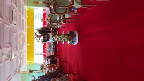 Sofia, Bulgaria - 11/16/2023: Funny serving robot waiter in fancy pastry Video stock 257419403