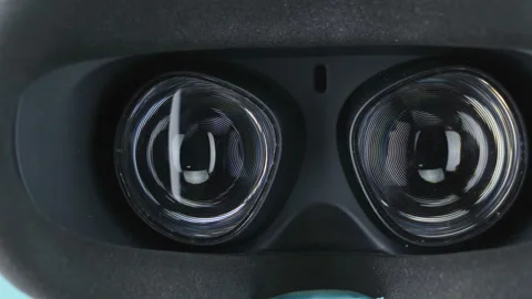 Sofia, Bulgaria - 12 09 2020: Oculus Quest 2 VR Headset Lenses 스톡 동영상 145056600