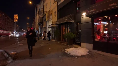 Sofia, Bulgaria - 12/12/2023: Hyperlapse of a walk across Madrid Blvd. at Stock Footage 262615802