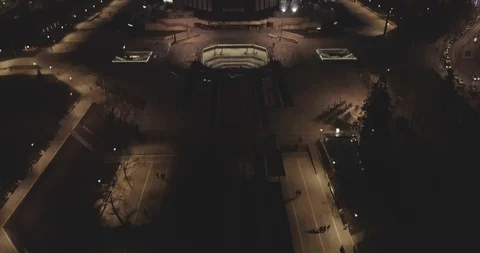 Sofia Bulgaria -14 10 2019: National Palace Of Culture in Sofia aerial night Stock Footage 119689902