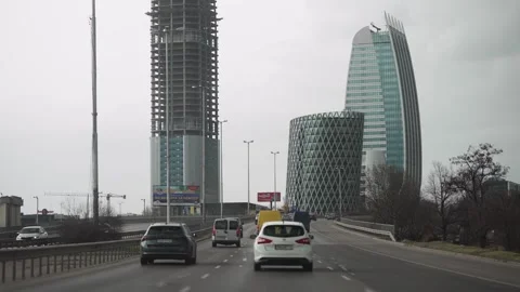 Sofia, Bulgaria - 15 Mar, 2023: Driving a car through the Sofia city with vie Stock-Footage 260922400