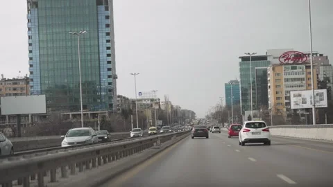 Sofia, Bulgaria - 15 Mar, 2023: Pov from the windshield of a driving car on a Video stock 325626661