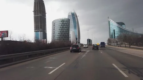 Sofia, Bulgaria - 15 Mar, 2023: Driving a car through the Sofia city with vie Video stock 325627640