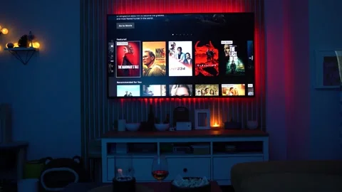 Sofia, Bulgaria-17 05 2025 : Relaxing Evening Watching HBO Max Streaming on TV Stock Footage 310362091