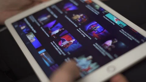 Sofia, Bulgaria-23 03 2020: Person choosing a video to play from TED talks Stock Footage 127625567