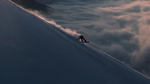 Sofia, Bulgaria 23 February 2017: Freestyle snowboarder charges down the mountai Stock Footage 141901996