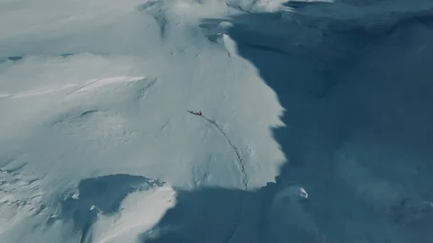 Sofia, Bulgaria 23 February 2017: Aerial of a freestyle skier that charges down  Stock Footage 141902003