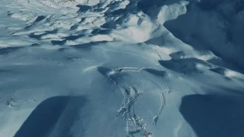 Sofia, Bulgaria 23 February 2017: Aerial of a freestyle skier that charges down  Stock Footage 141908313