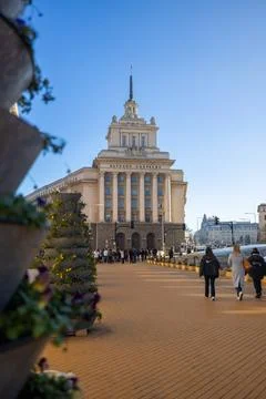 Sofia, Bulgaria - 26 Dec 2023- Bulgaria's National Assembly Building in Sofia Stock Photos