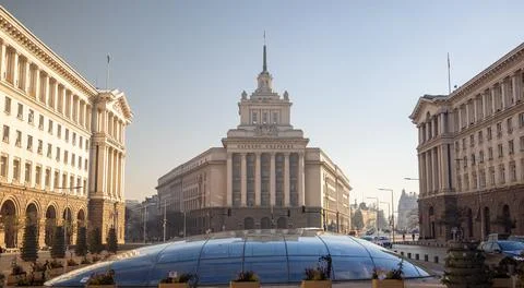 Sofia, Bulgaria - 29 Dec 2023- Bulgaria's National Assembly Building in Sofia Stock Photos