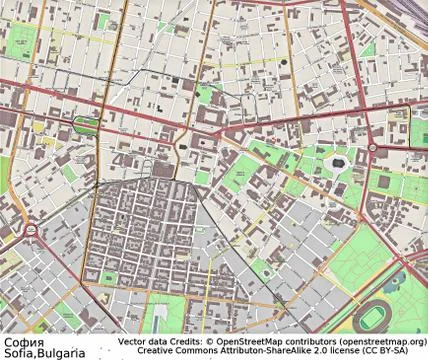 Sofia Bulgaria aerial view Stock Illustration
