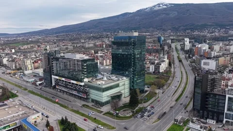 Sofia, Bulgaria - April 11, 2026: Aerial View of Bulgaria Mall, Surrounding Area Stock Footage 332549258