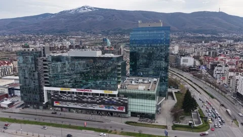 Sofia, Bulgaria - April 11, 2026: Bulgaria Mall Aerial View with traffic Stock Footage 332659447