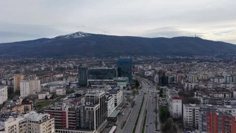 Sofia, Bulgaria - April 11, 2026: Aerial drone shot approaching Bulgaria Mall Stock Footage 332694860
