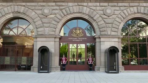 SOFIA, BULGARIA - APRIL 24, 2018: The Presidency building in Sofia, Bulgaria. Stock Footage 152627475