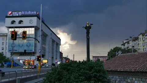 SOFIA, BULGARIA - APRIL 24, 2018: Monument of Saint Sofia.Time lapse. Stock Footage 152635562