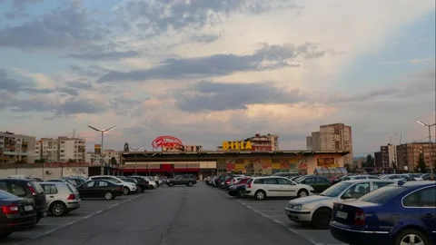 SOFIA, BULGARIA - APRIL 25, 2018: Billa supermarket chain. Happy bar. Time lapse Stock Footage 152633658