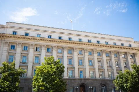 SOFIA BULGARIA August 12: View of the old bulgarian parliament from serdika Stock Photos