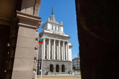 SOFIA BULGARIA August 12: View of the old bulgarian parliament from serdika Stock-Fotos