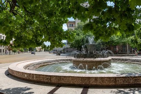Sofia, Bulgaria, August 19, 2023: Fountain near The National Archaeological.. Stock Photos
