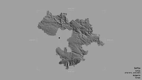 Sofia, Bulgaria. Bilevel elevation map Illustrazione stock