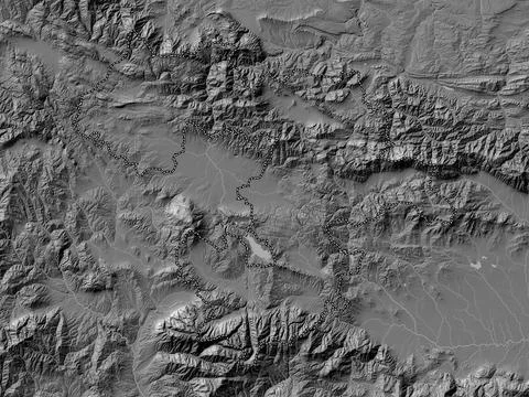 Sofia, Bulgaria. Bilevel elevation map with lakes and rivers Stockillustratie