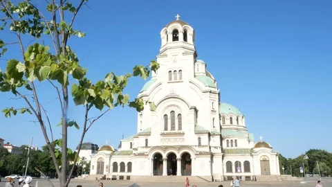 Sofia, Bulgaria, Cathedral Saint Aleksandar Nevski Stock Footage 112353773